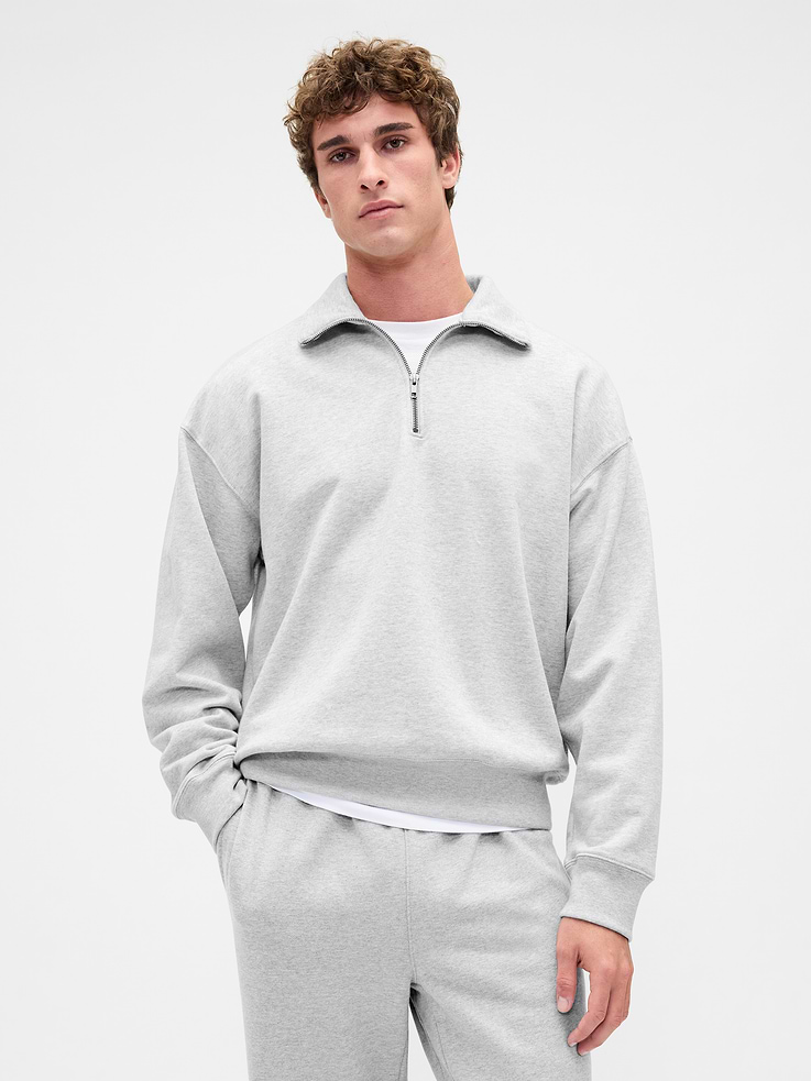 Image number 1 showing, Adult Heavyweight Oversized Quarter-Zip Pullover