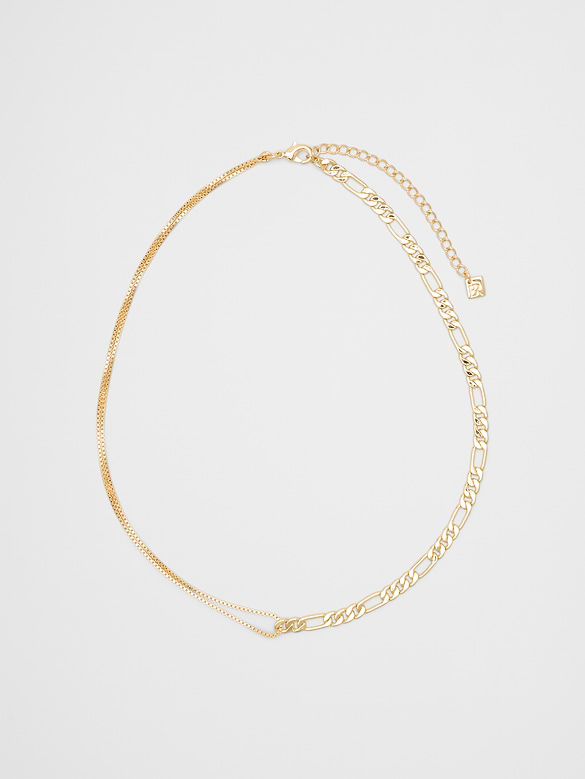 Half Chain Double Box Link Necklace