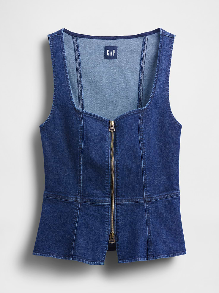 Image number 5 showing, Denim Zip Vest