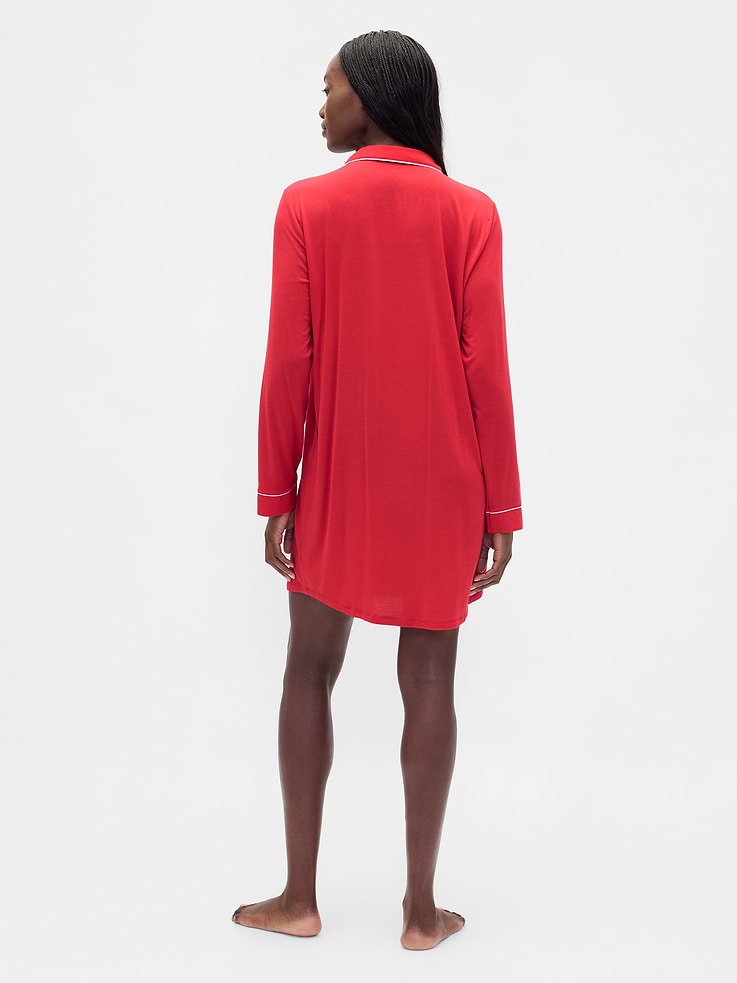 Image number 4 showing, SoftMade Modal PJ Shirtdress