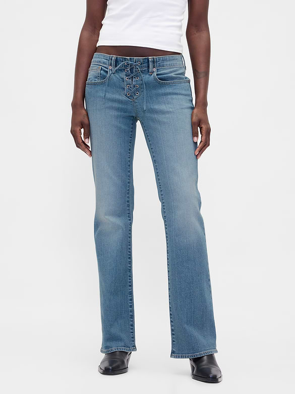 Low Rise Long & Lean Lace-Up Jeans