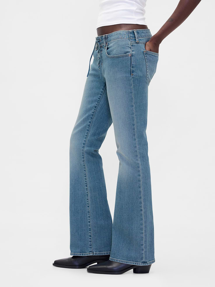 Image number 3 showing, Low Rise Long & Lean Lace-Up Jeans