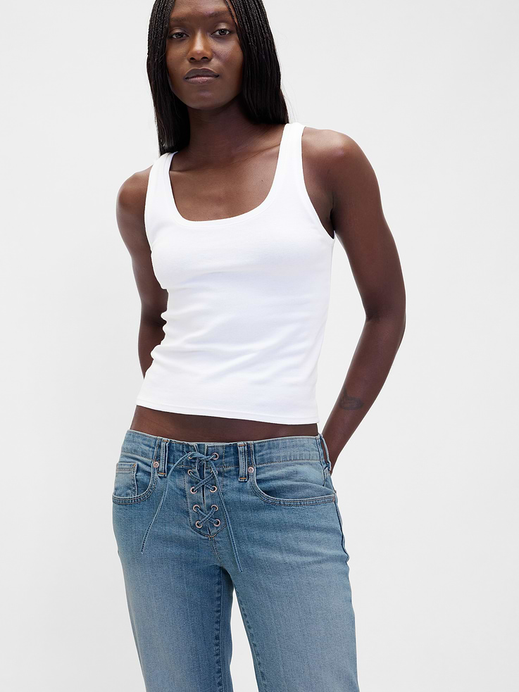 Image number 8 showing, Low Rise Long & Lean Lace-Up Jeans