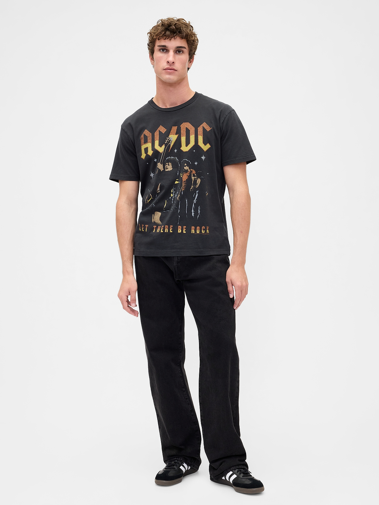 AC/DC グラフィックTシャツ ダークグレー AC/DC Relaxed Graphic T-Shirt | Gap