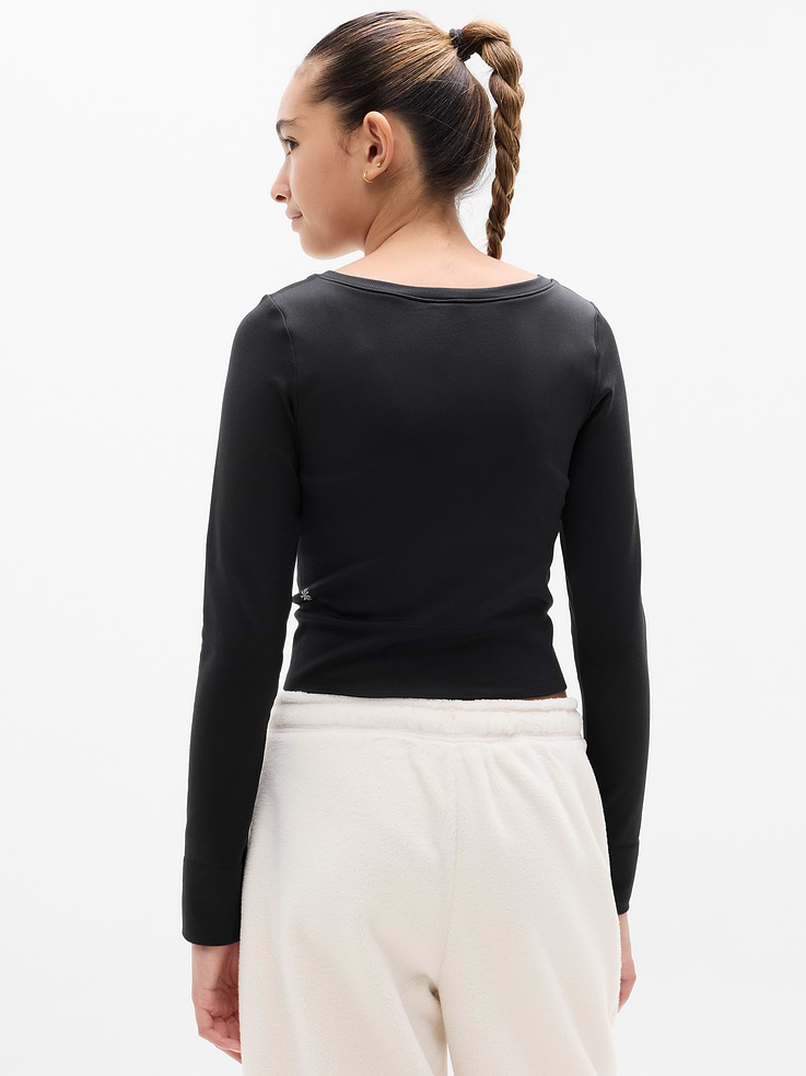Image number 4 showing, Athleta Girl Rise Above Rib Henley Top