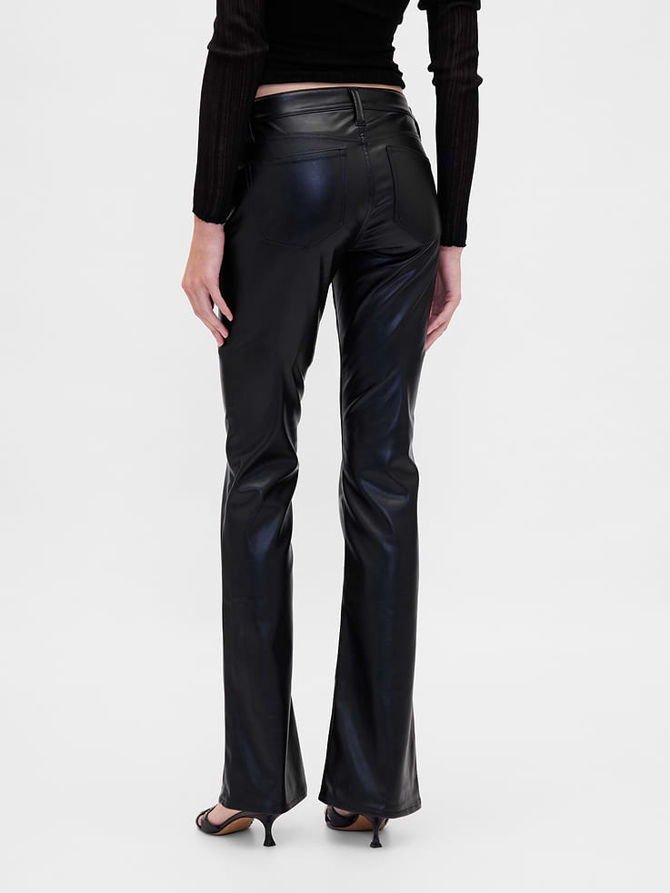 Image number 4 showing, Low Rise Recycled Vegan Leather Long & Lean Pants
