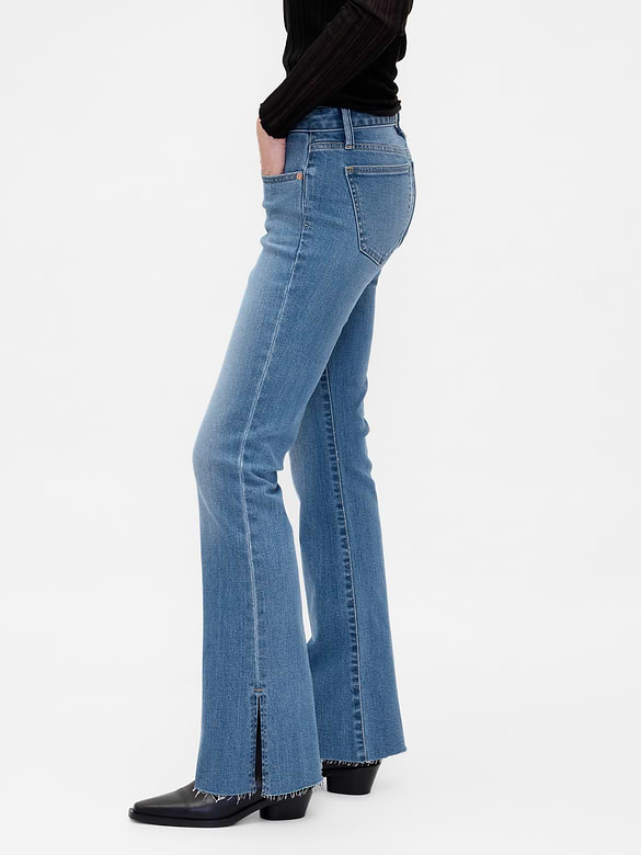 Low Rise Long & Lean Split-Hem Jeans