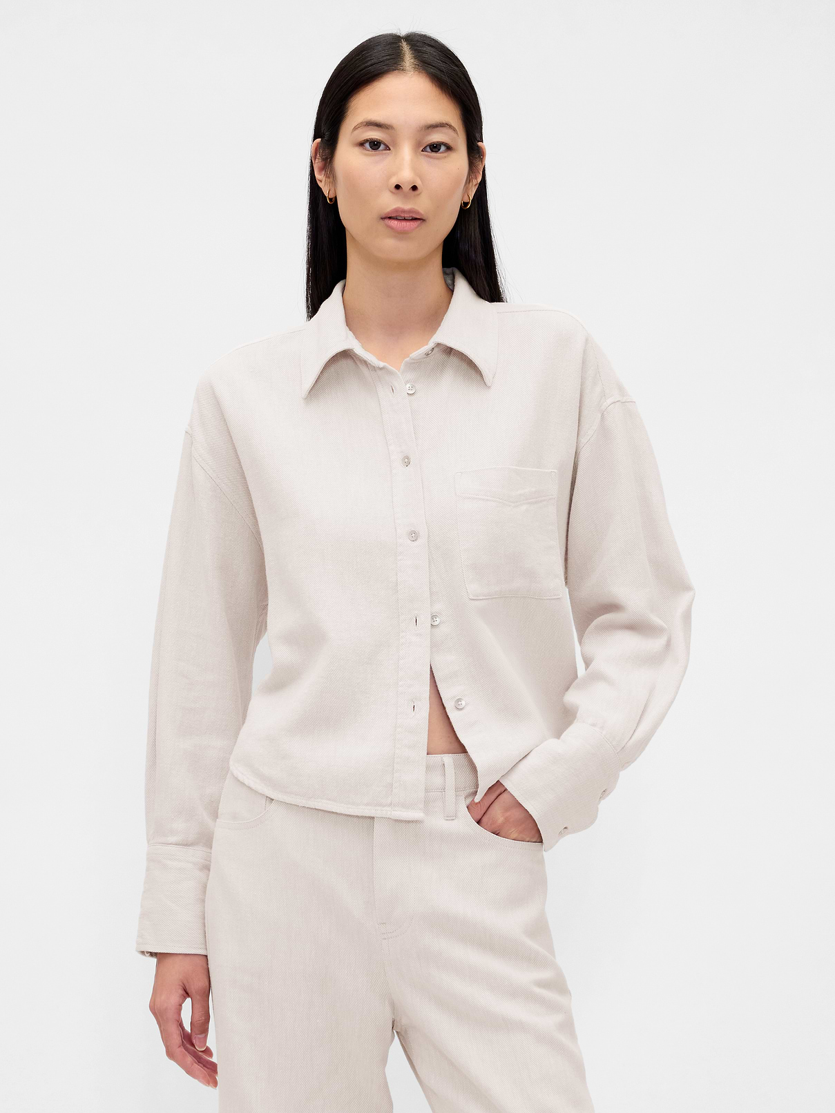 Linen-Cotton Oversized Shirt
