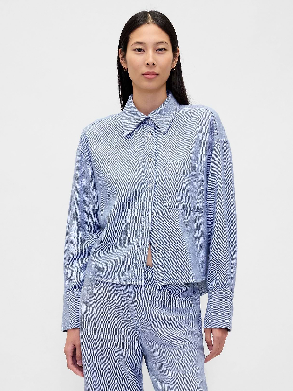 Linen-Cotton Oversized Shirt | Gap