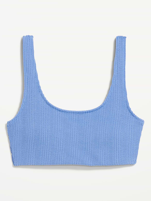 Ribbed Scoop-Neck Swim Top