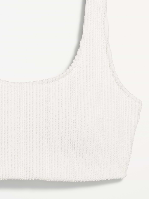 Ribbed Scoop-Neck Swim Top