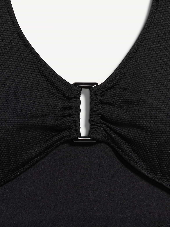 Textured One-Piece Cut-Out Swimsuit
