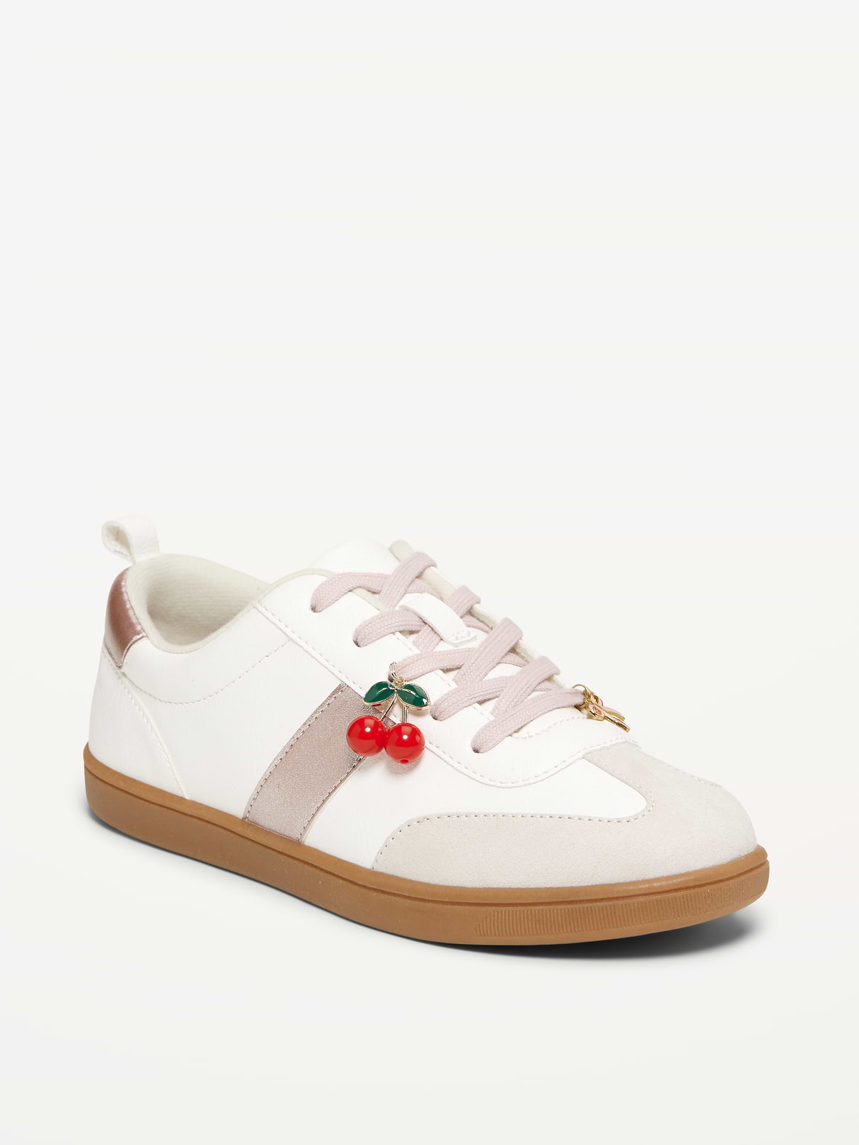 Image number 1 showing, Faux-Suede Lace-Up Charm Sneakers for Girls