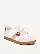 Image number 1 showing, Faux-Suede Lace-Up Charm Sneakers for Girls