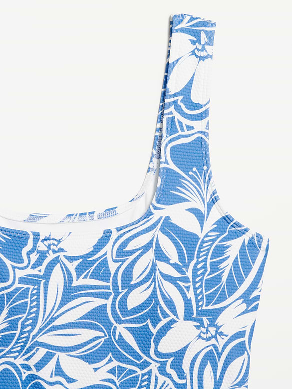 Pique Side-Tie Swim Dress