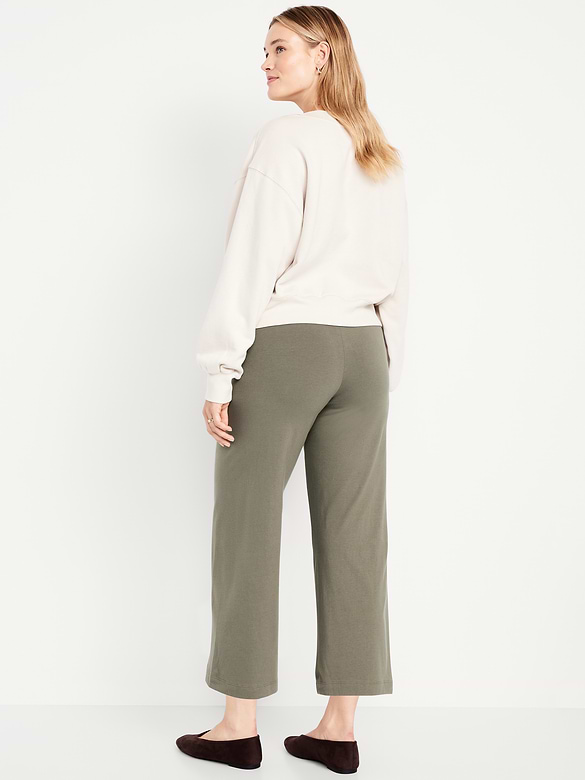 High-Waisted Fashion Wide-Leg Cropped Leggings