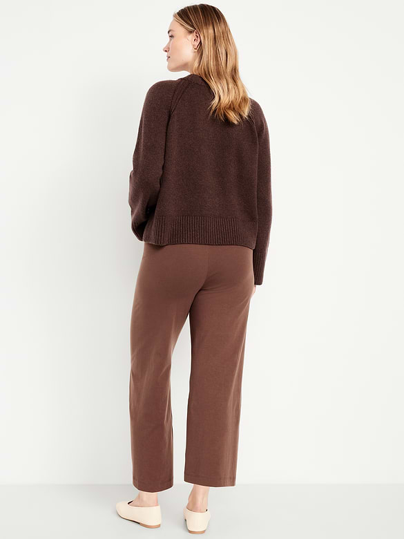 High-Waisted Fashion Wide-Leg Cropped Leggings