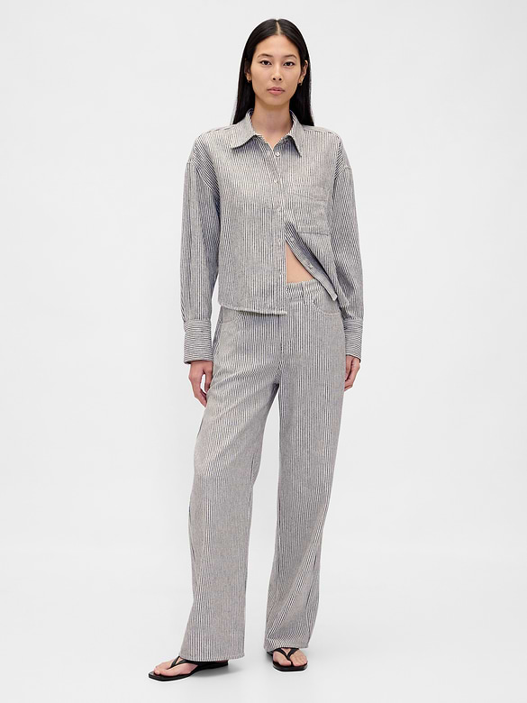 Linen-Cotton Oversized Shirt