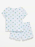 Image number 2 showing, Ribbed Lettuce-Edge Pajama Top and Shorts Set for Girls