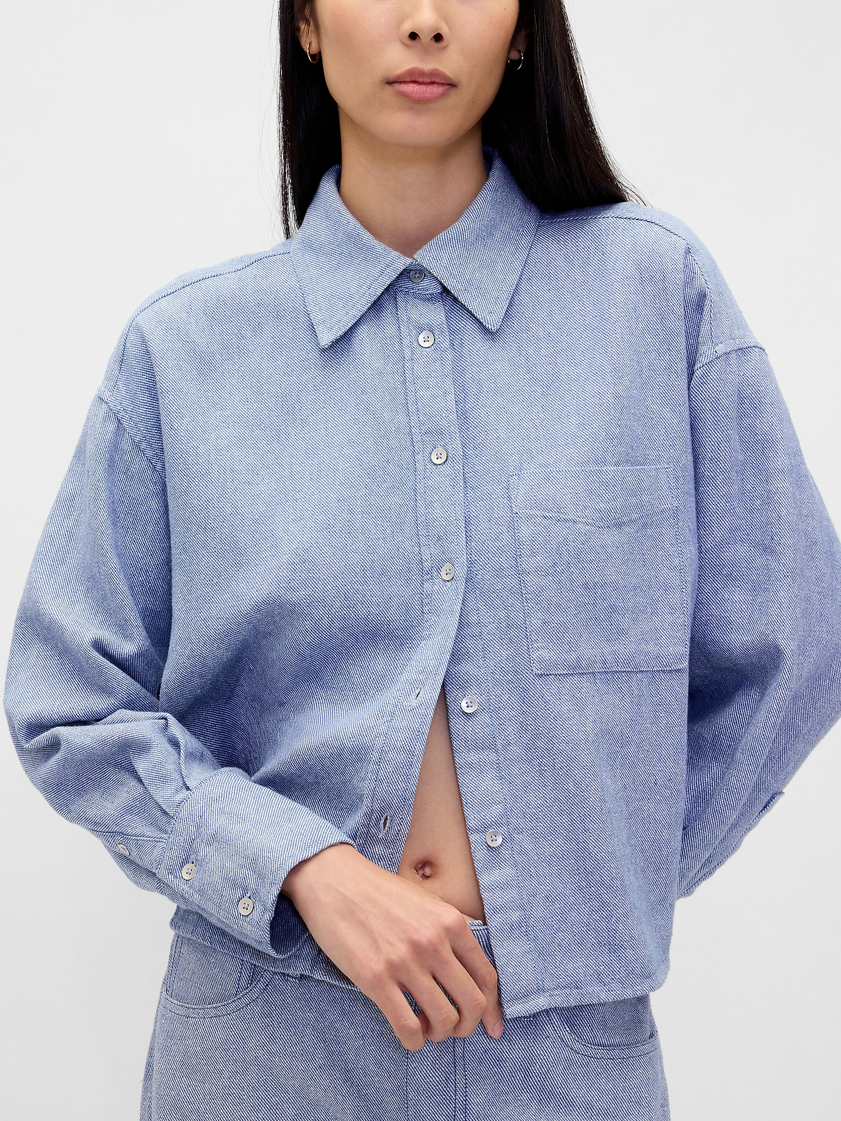 Linen-Cotton Oversized Shirt | Gap