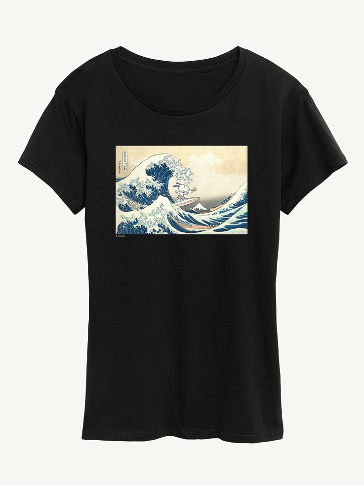 Image number 1 showing, Snoopy Great Wave Short Sleeve Graphic Tee