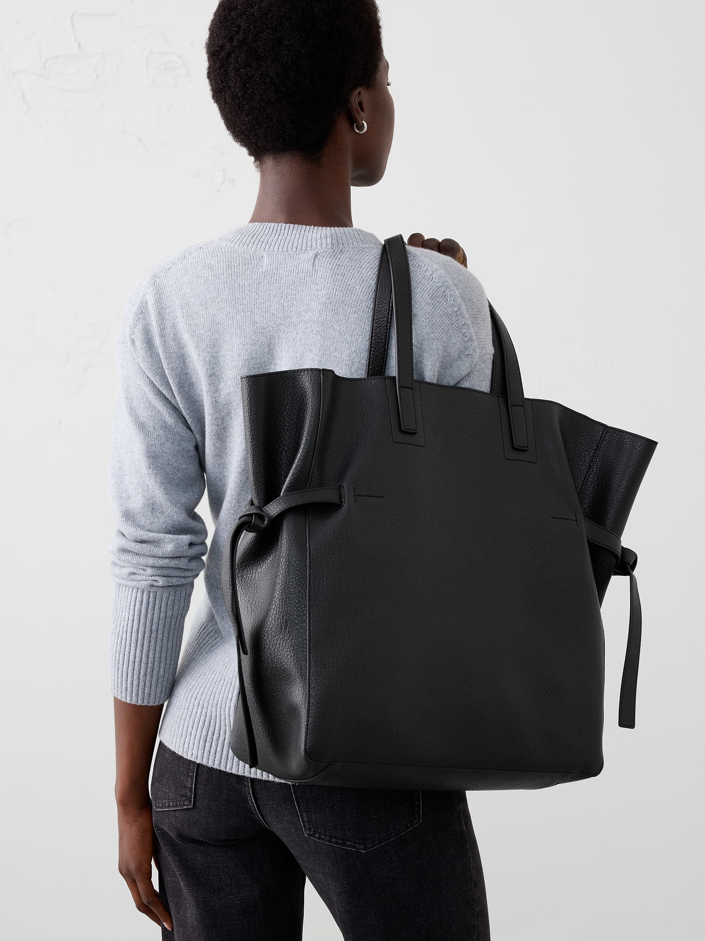 Image number 3 showing, Vegan Leather Tie-Side Tote