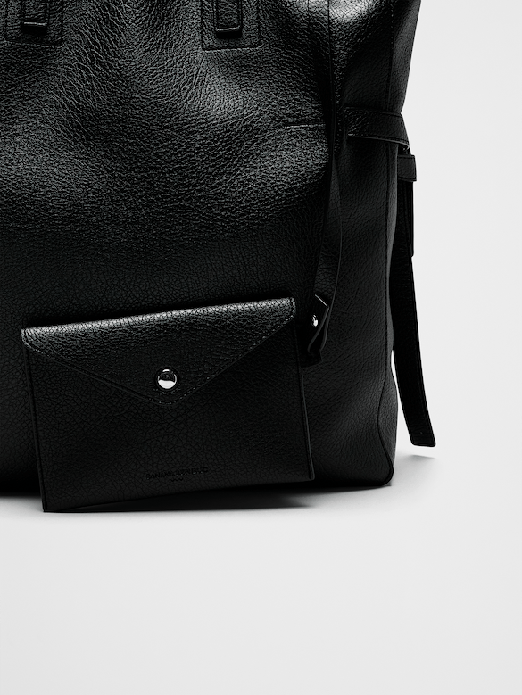 Vegan Leather Tie-Side Tote
