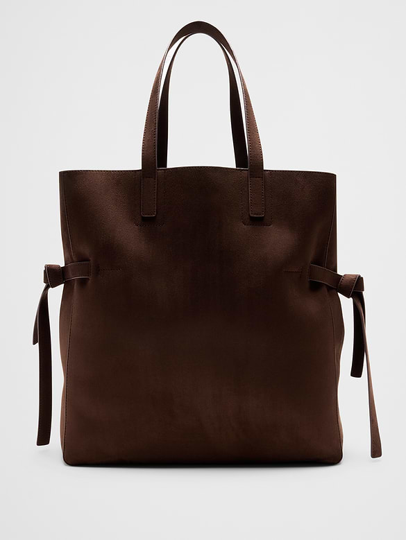 Vegan Leather Tie-Side Tote