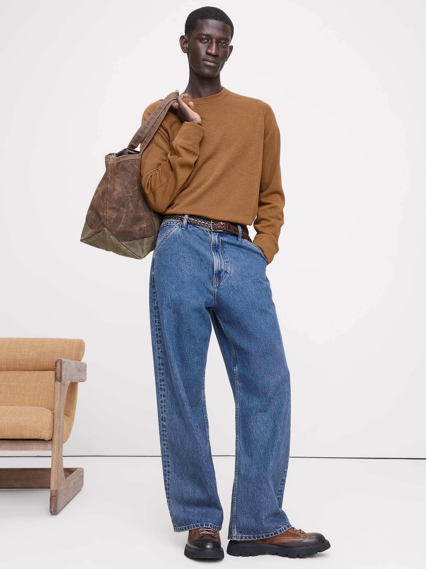 Image number 1 showing, Slub Double-Knit Crew-Neck T-Shirt