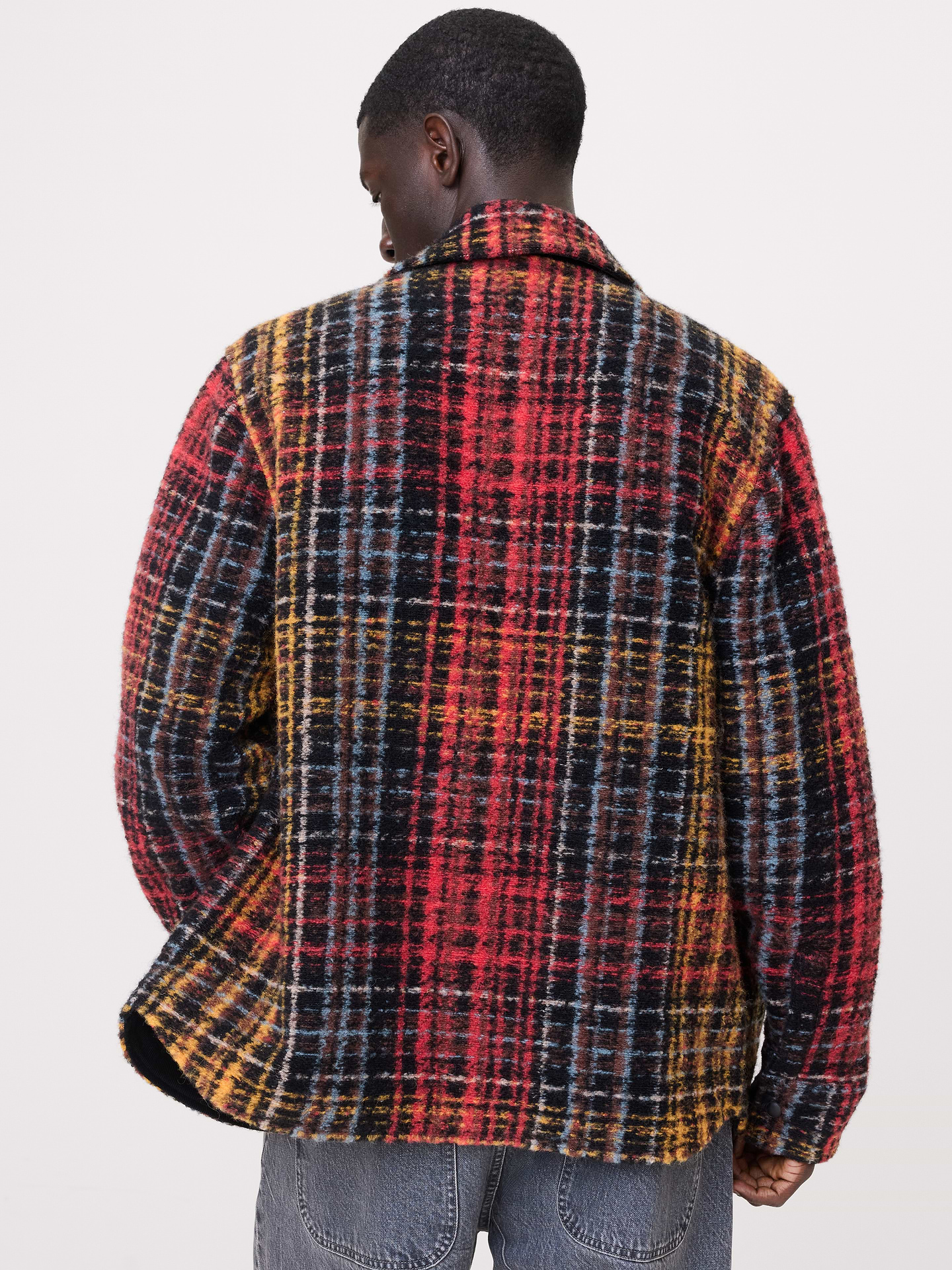 L'image numéro 3 présente Veste-chemise en tricot bouclé à carreaux