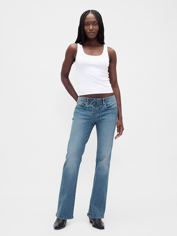 Low Rise Long & Lean Lace-Up Jeans