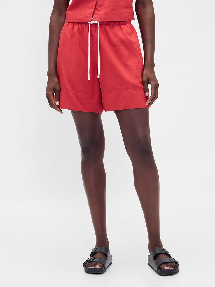 Image number 2 showing, 6" Linen-Blend Easy Shorts