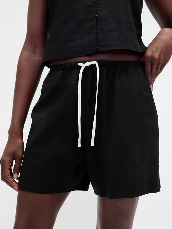 6" Linen-Blend Easy Shorts