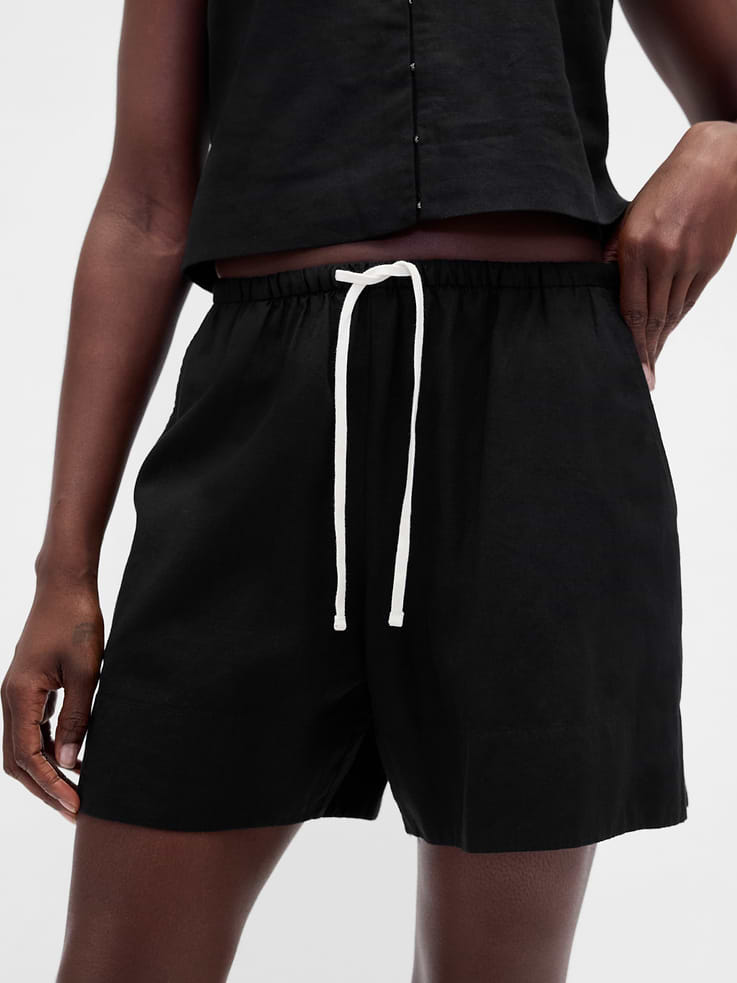 Image number 5 showing, 6" Linen-Blend Easy Shorts
