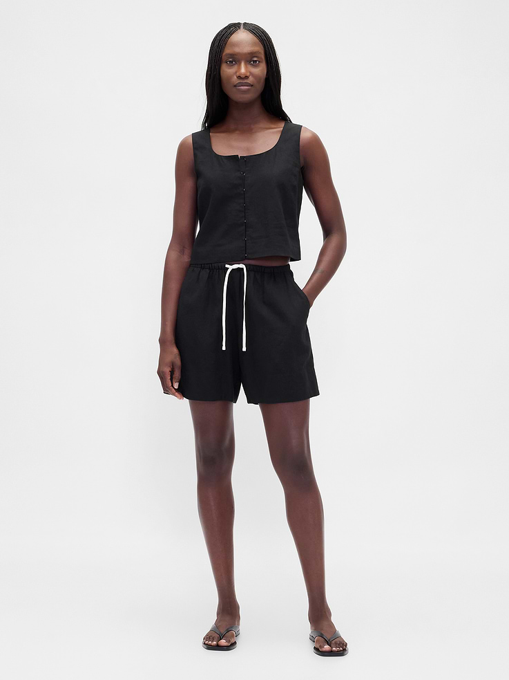 Image number 1 showing, 6" Linen-Blend Easy Shorts