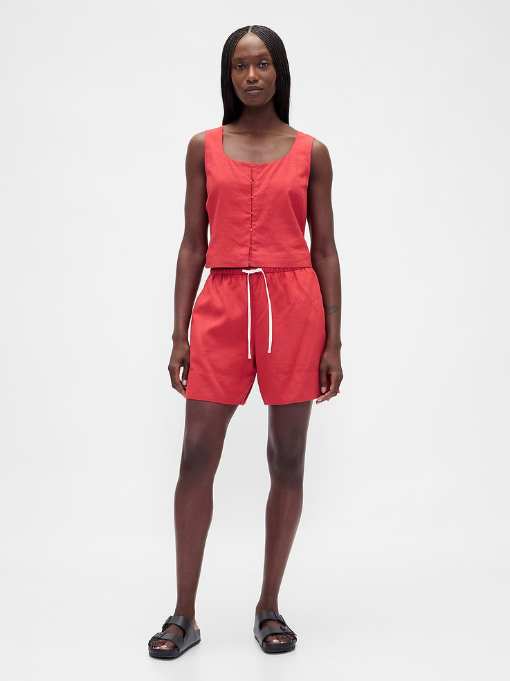 Image number 1 showing, 6" Linen-Blend Easy Shorts