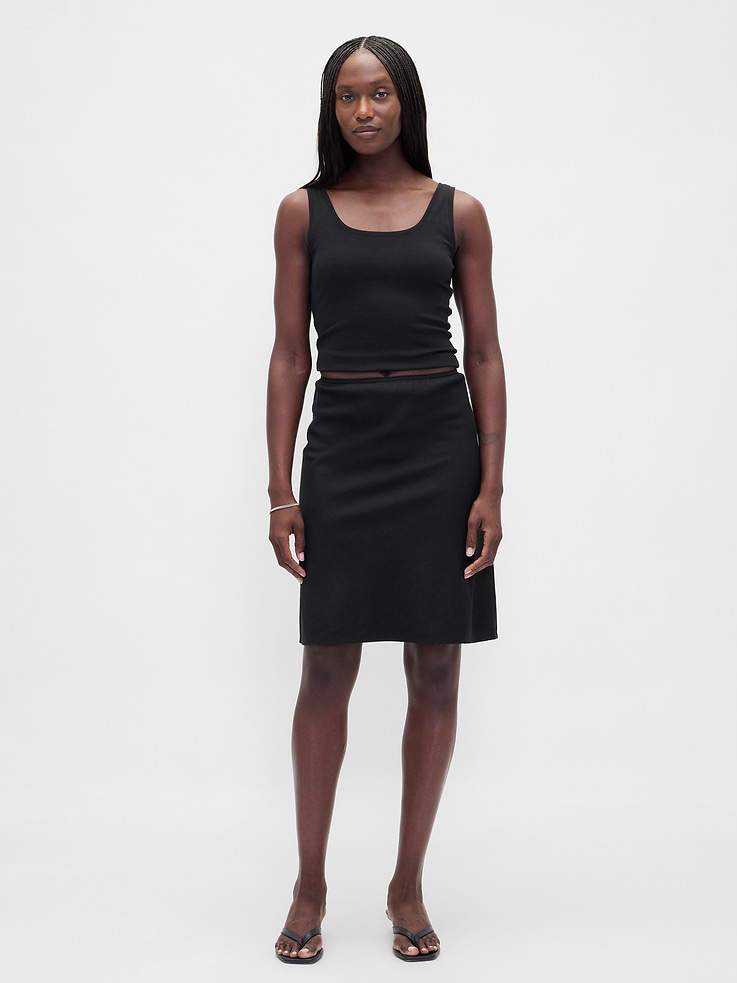 Image number 1 showing, Linen-Blend Bias-Cut Skirt