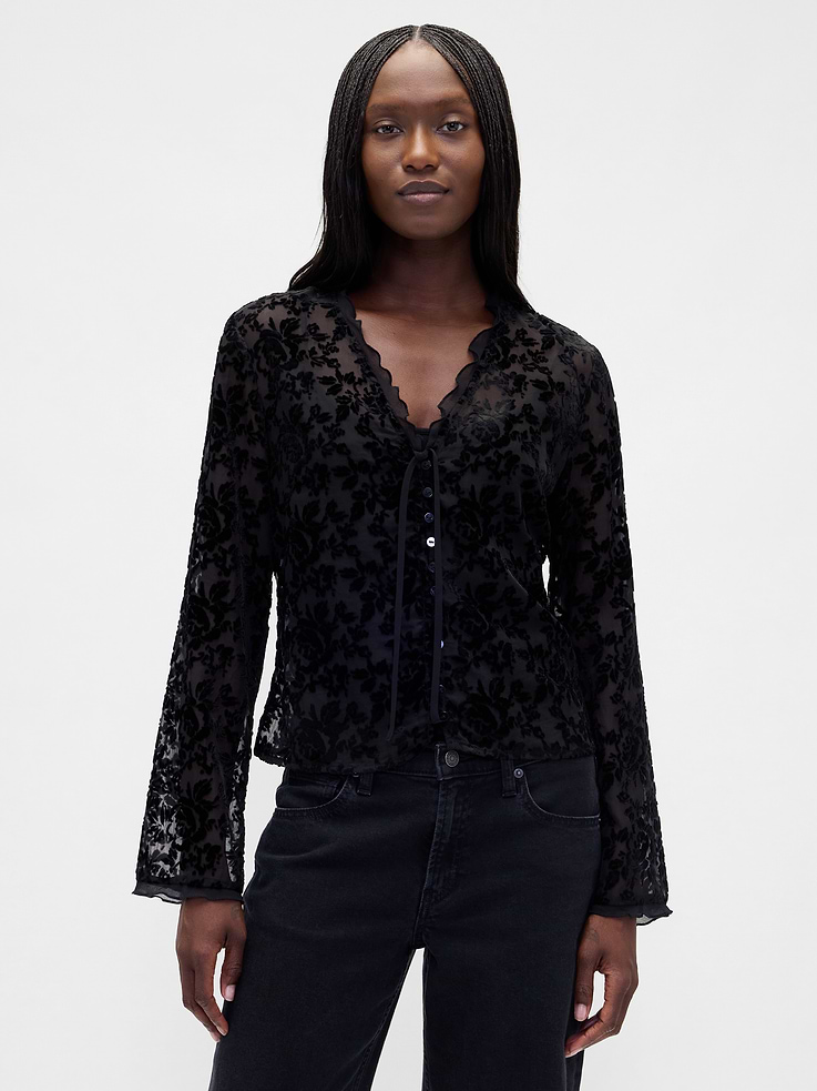 Image number 1 showing, Burnout Velvet Shirt