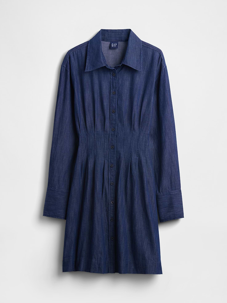 Image number 5 showing, Pleated Mini Shirtdress