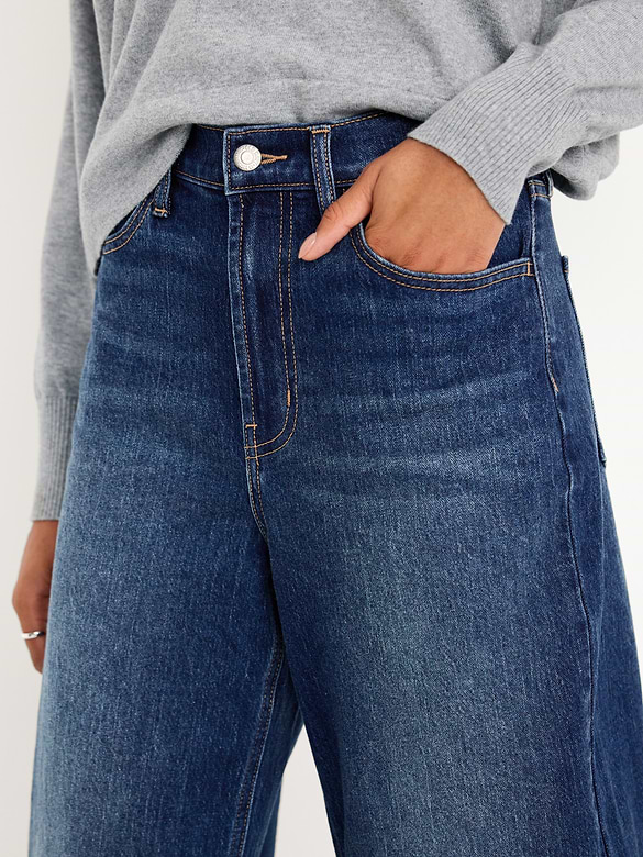 High-Waisted Wow Barrel Ankle Jeans