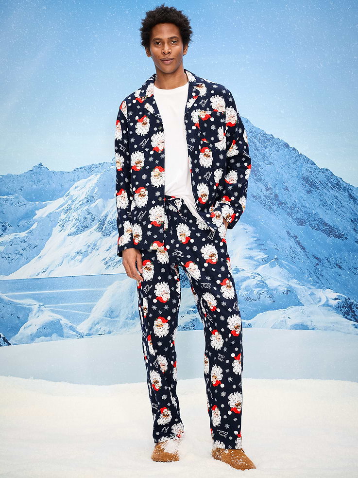 Image number 1 showing, Printed Flannel Pajama Set for Men