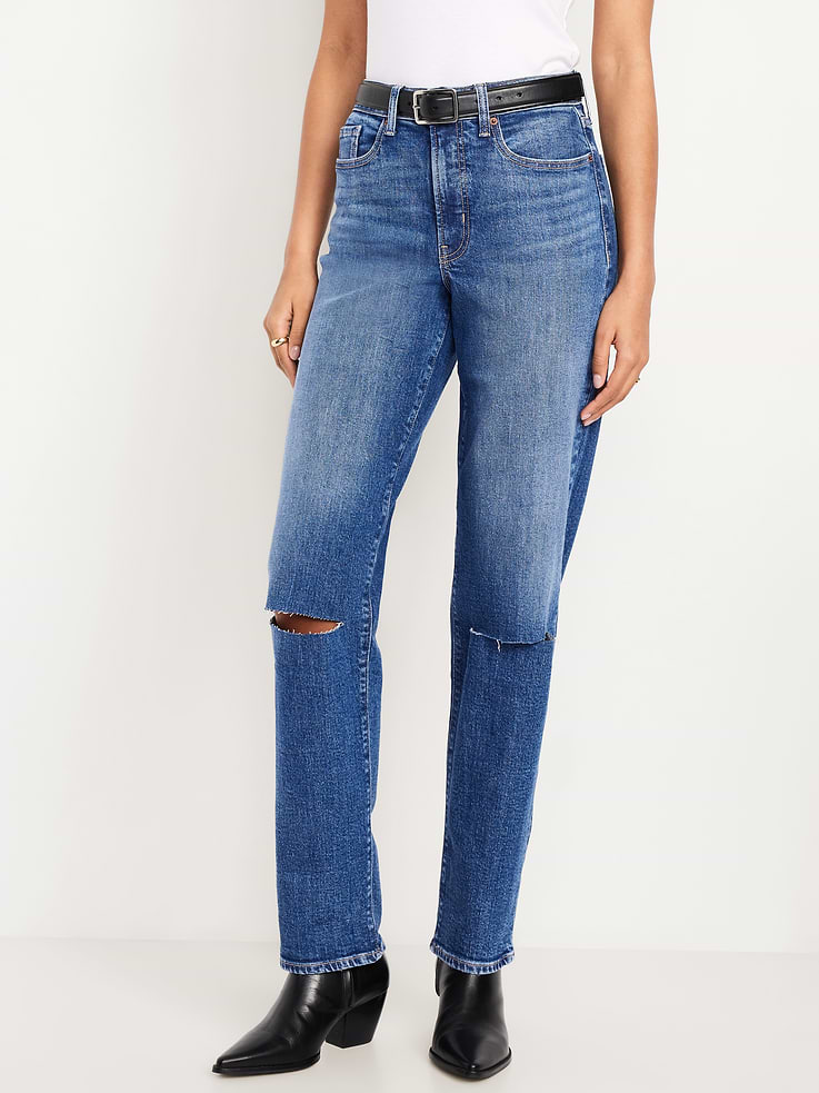 L'image numéro 2 présente Jean OG ample déchiré à taille haute