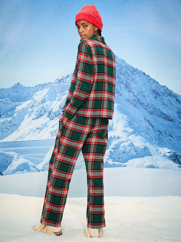 Image 2 of 2, Plaid Flannel Pajama Pant Set for Women