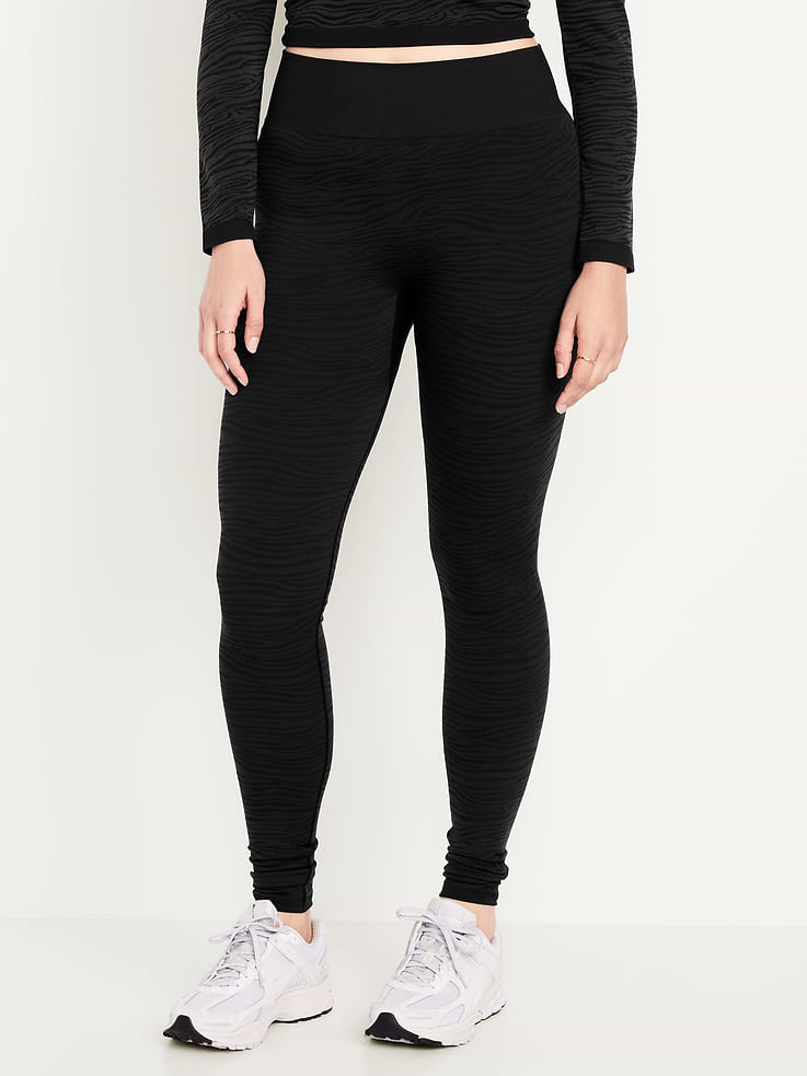 Image number 5 showing, High-Waisted Seamless Jacquard Leggings