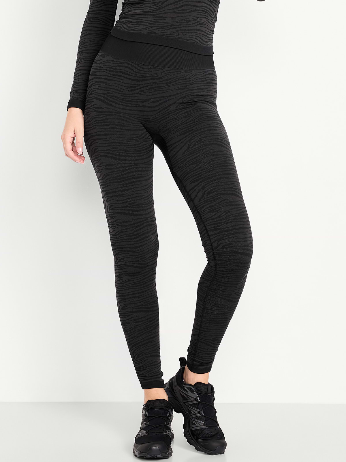 High-Waisted Seamless Jacquard Leggings