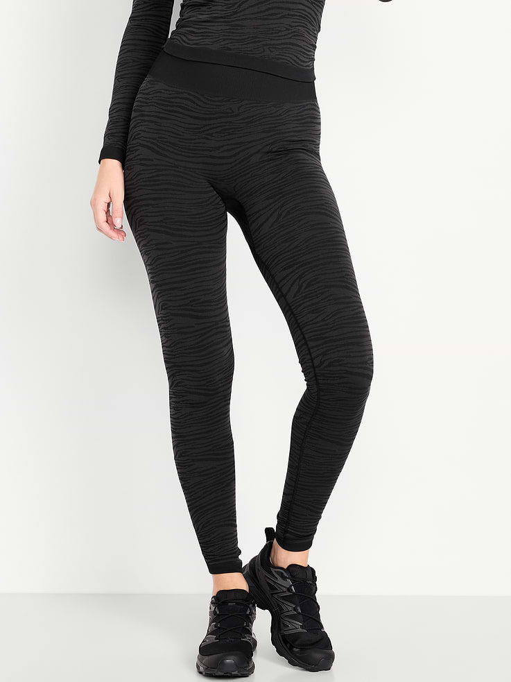 Image number 1 showing, High-Waisted Seamless Jacquard Leggings