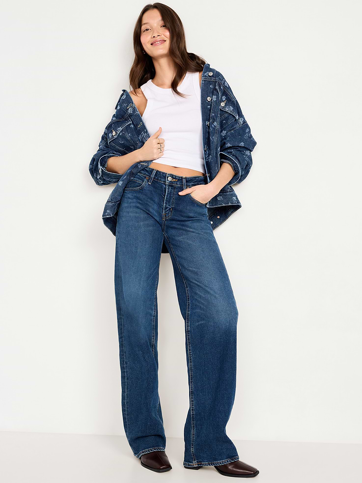 Image number 3 showing, Oversized Floral Print Jean Trucker Jacket