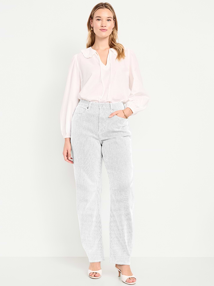 Image number 5 showing, High-Waisted Baggy Barrel Jeans