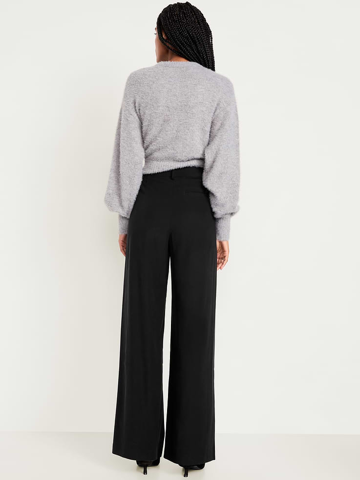 Image number 3 showing, Extra High-Waisted Drapey Trouser Super Wide-Leg Pants