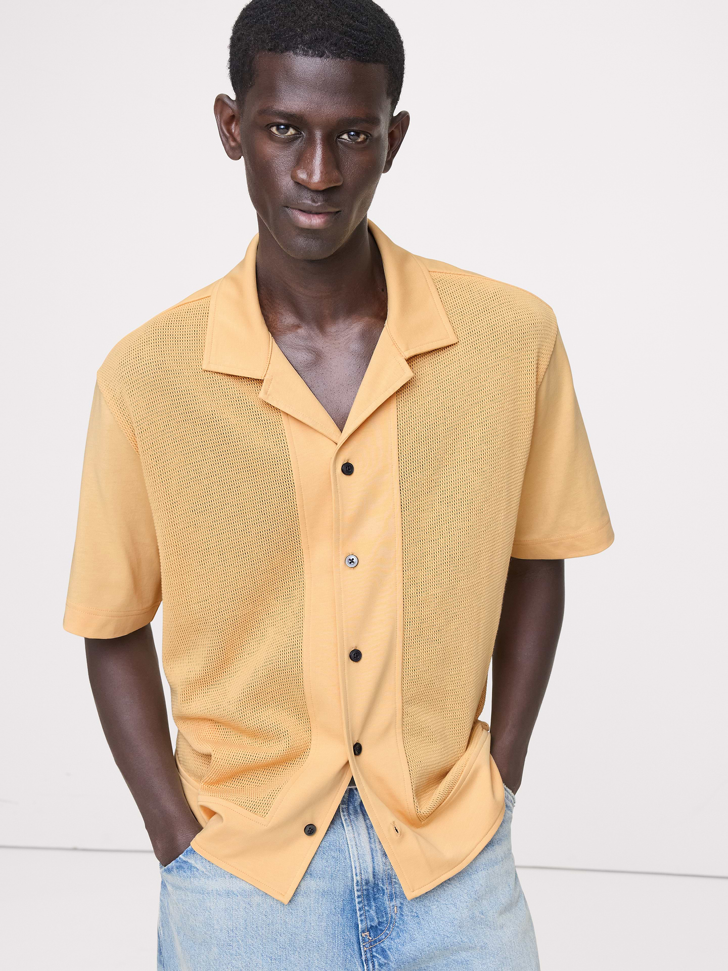 Image number 1 showing, Cotton Mesh Resort Shirt
